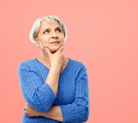 Lady thinks something over