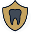 Animated tooth on a shield