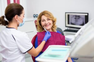 Older patient getting ready to have her wisdom teeth removed