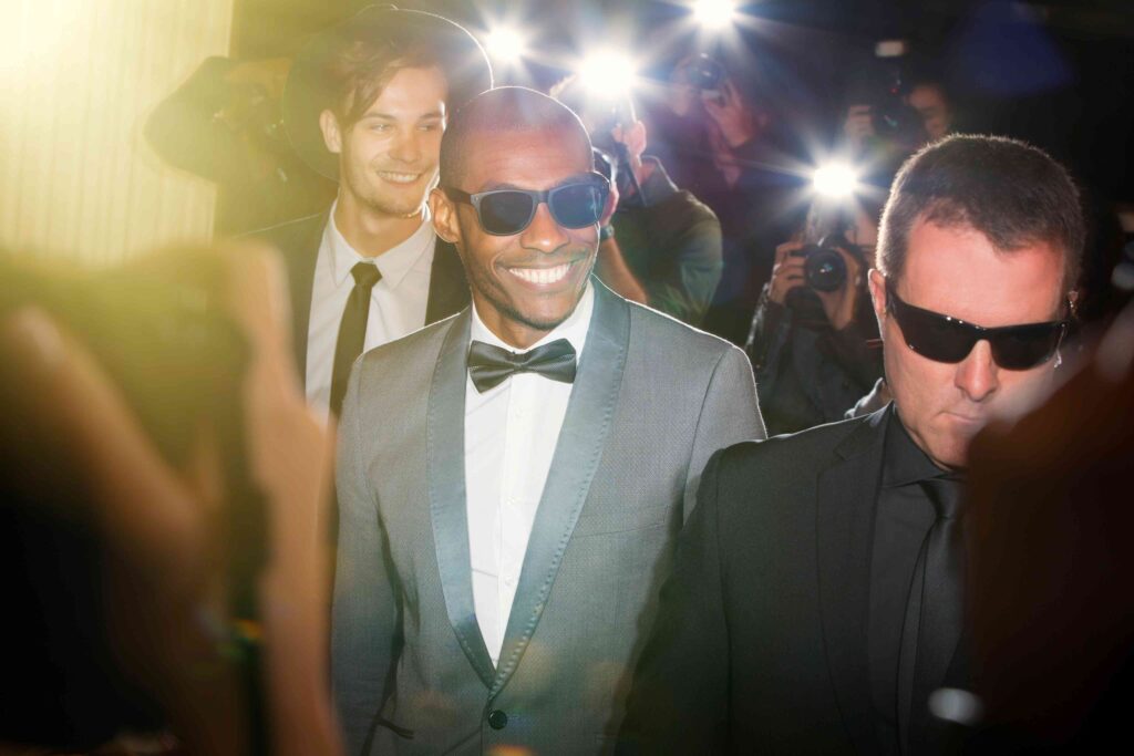 Man smiling at an event